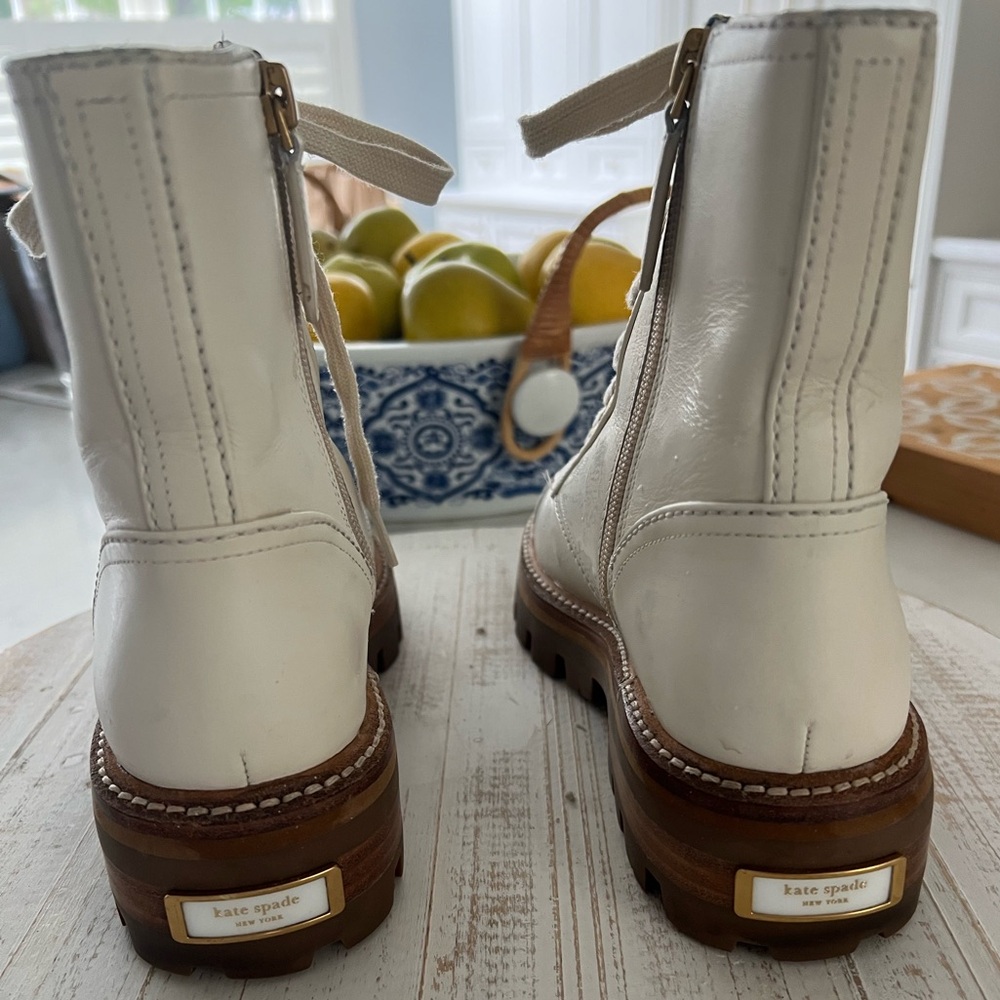 Kate Spade Merritt Lug Cream booties Size 36 - Picture 9 of 12